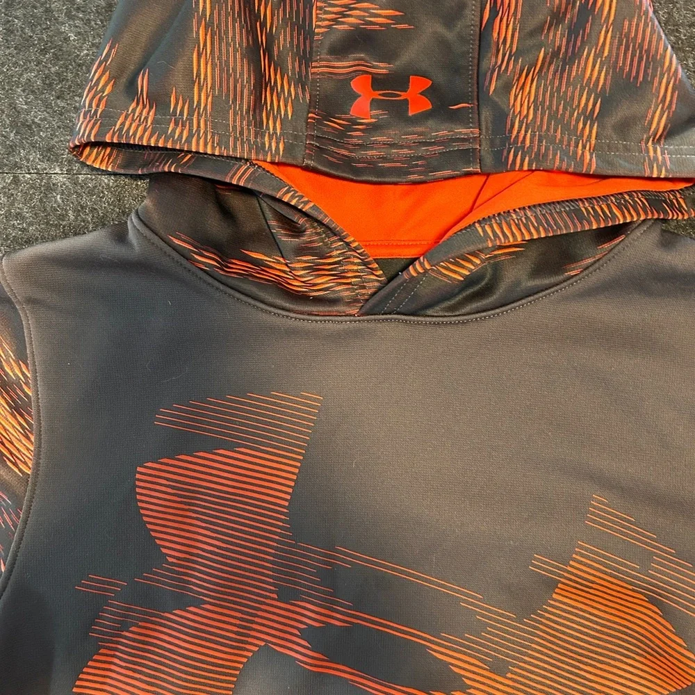 Under Armour Charcoal and Fiery Orange Hoodie‎